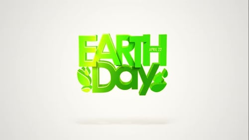 Clean 3D Earth Day Title Reveal with Rotating Globe