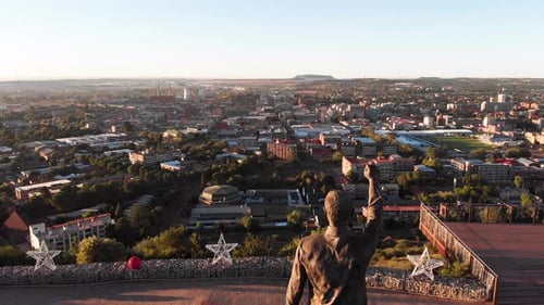 Drone Dolly en photo de la statue de Nelson Mandela en Afrique du Sud