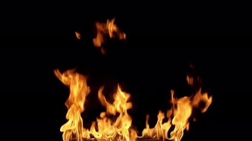 Intense Flames Burning on a Black Background
