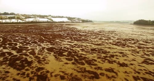 Aerial view of riverbed
