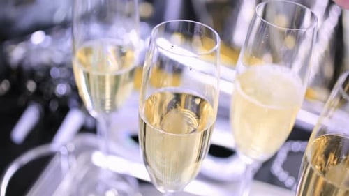 Champagne Glasses Filled for Special Celebration
