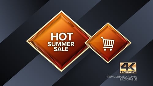 Modern Golden Diamond Rotating Sale Icon Reveal
