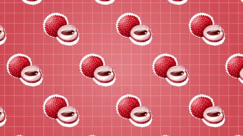 Animación de fondo de comida de frutas de lichi, lichi