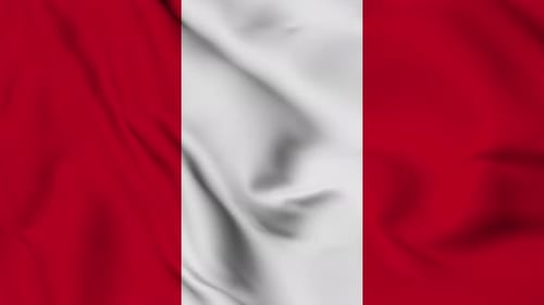 Peruvian National Flag Waving Animation Loop