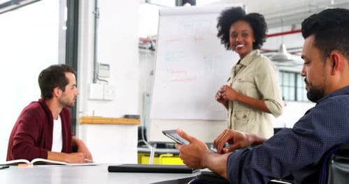 Office Meeting with Business Team in Modern Workplace