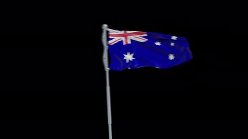 4K Australia flag transition with alpha. two step