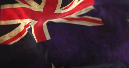 Grunge Distressed Australian Flag Waving Animation