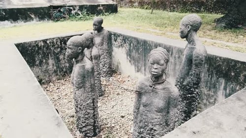 Monument historique aux esclaves dans une ville de pierre, île de Zanzibar, Tanzanie, Afrique