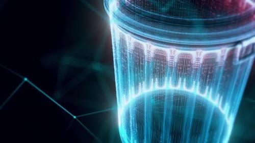 Trash Can Hologram Close Up Hd