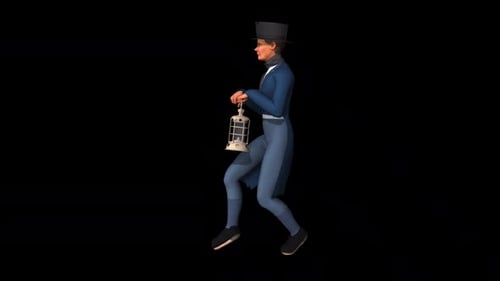 French Man Tip Toe Walk Side