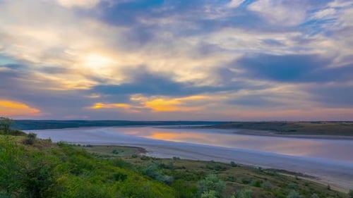 Beautiful Sunset over the Salt Lake