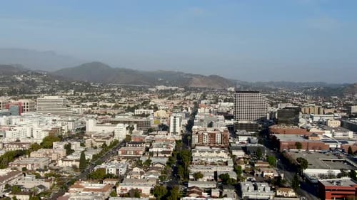 Aerial View of Downtown Glendale, City in Los Angeles