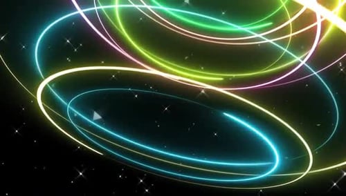 Colorful Neon Abstract Light Trails Background Loop