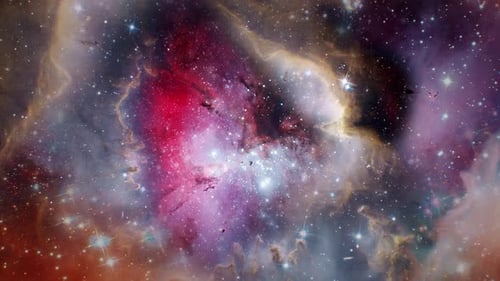 Flying Through a Vibrant Starfield Nebula