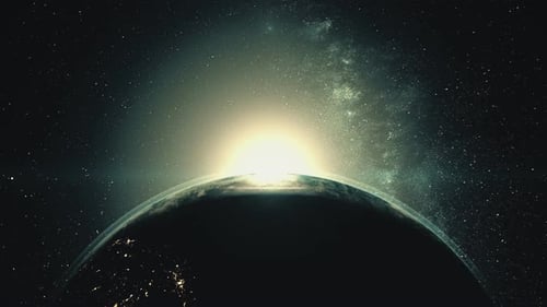 Stunning Planet Earth Sunrise from Space Animation