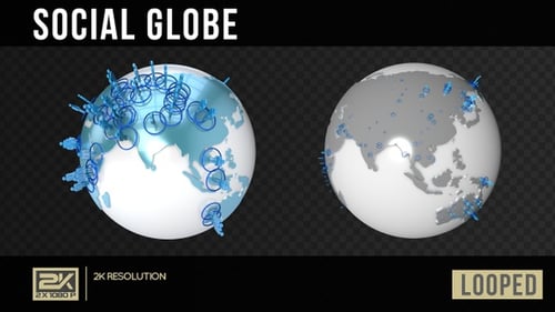 Animated Global Network Connection with Stylized People