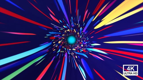 Colorful Festival Lines Tunnel 4K