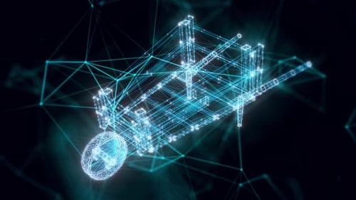 Wooden Barrow Hologram Close Up 4k