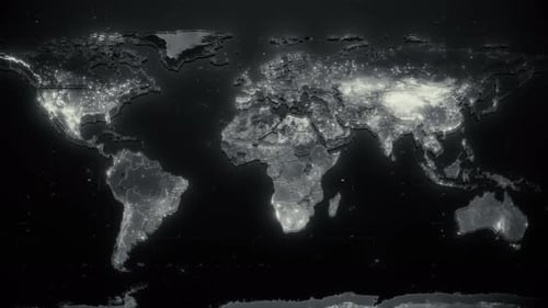 Black White World Map