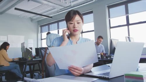 Businesswoman working in modern office