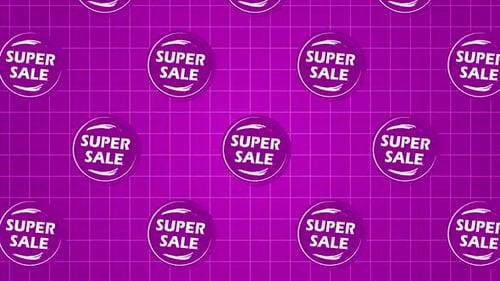 Animated Super Sale Circles Pattern Background Loop