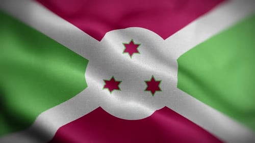 Realistic Burundi National Flag Waving Animation Loop