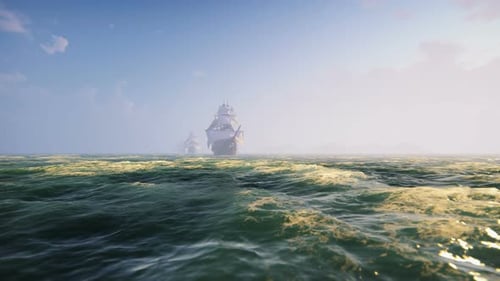 Eine Flotte von Schiffen