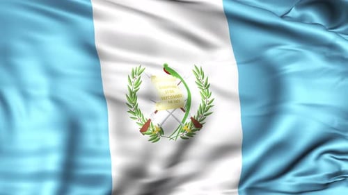 Guatemala Flag Waving Realistic Loop Animation