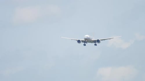 Widebody Aircraft Approaching Over Ocean