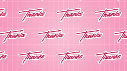 Retro Pink Thanks Text Looping Background