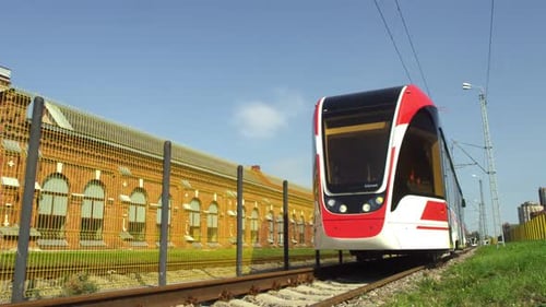 A Modern Electric Tram in Russia