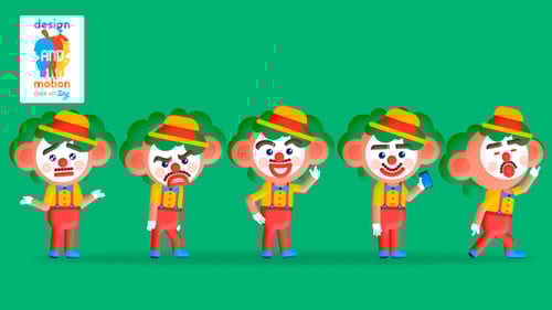 Tiny Character Kit: Animated Clown Action Pack