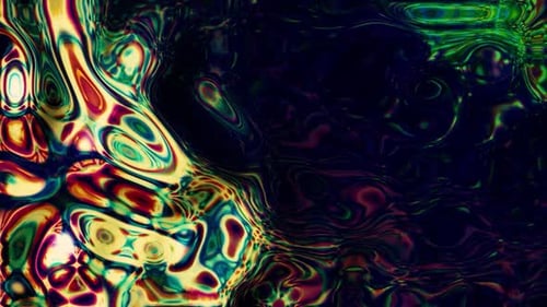 Leichte Lichtreflexe auf flüssiger psychedelischer Substanz, nahtlose Schleife