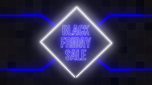 Pulsating Neon Black Friday Sale Text Animation