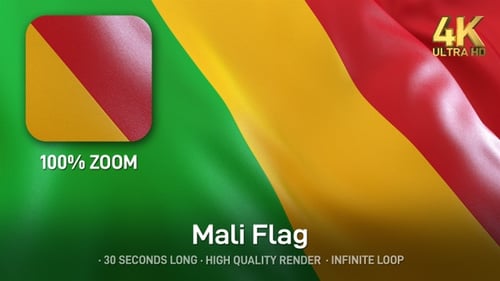 Realistic Waving Flag with Green Yellow Red Stripes