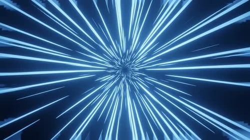 Blue Neon Hyperspace Tunnel Animation