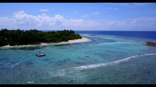 Aerial abstract of perfect seashore beach time by blue sea with white sand background of a dayout af