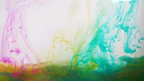 Vibrant Ink Plumes Diffusing in Water