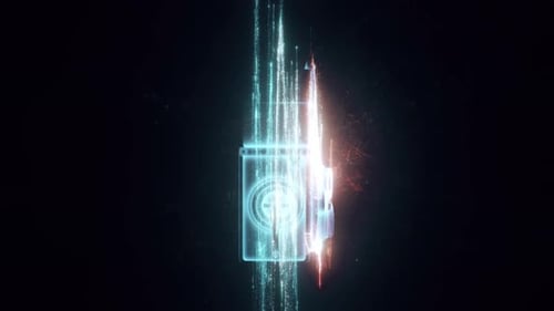 Old Retro Movie Camera Hud Hologram 4k