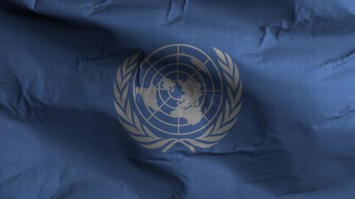 Seamless Loop of Waving United Nations Flag