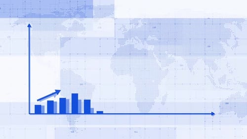 Animated Bar Graph Growth Chart with World Map Background