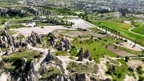 Awesome aerial view of Goreme 4 K Turkey Cappadocia
