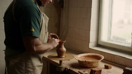 Keramiker, der Tonprodukte aus Töpferei herstellt