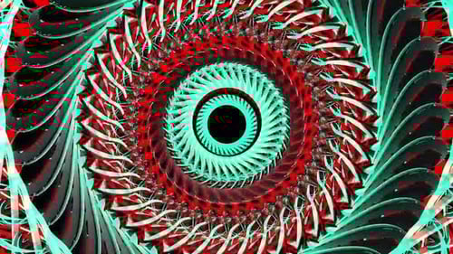 Vibrant Hypnotic Geometric Spiral Tunnel Animation Background