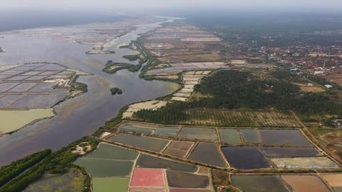 Aerial View of Salt Production Ponds
