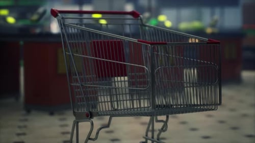 Empty Closed Supermarket Due Covid19 Coronavirus Epidemic
