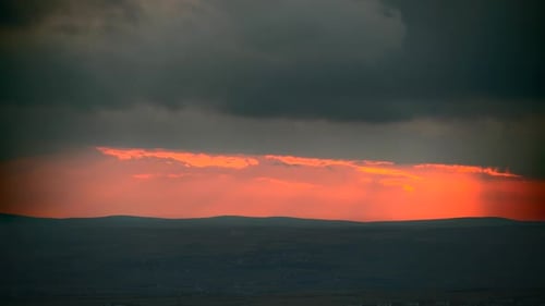 8K Red Yellow Sunset Clouds Time-Lapse