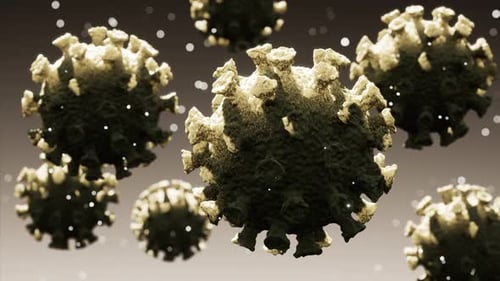 Microscopic Virus Particles Floating 3D Animation