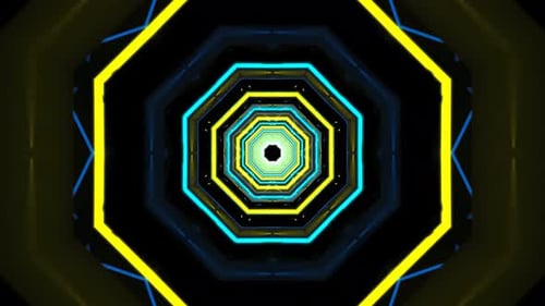 Neon Lights Tunnel 4K