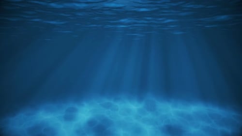 Animated Underwater Scene with Flowing Light Rays